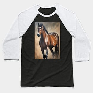 Horse Oil Painting Art Baseball T-Shirt